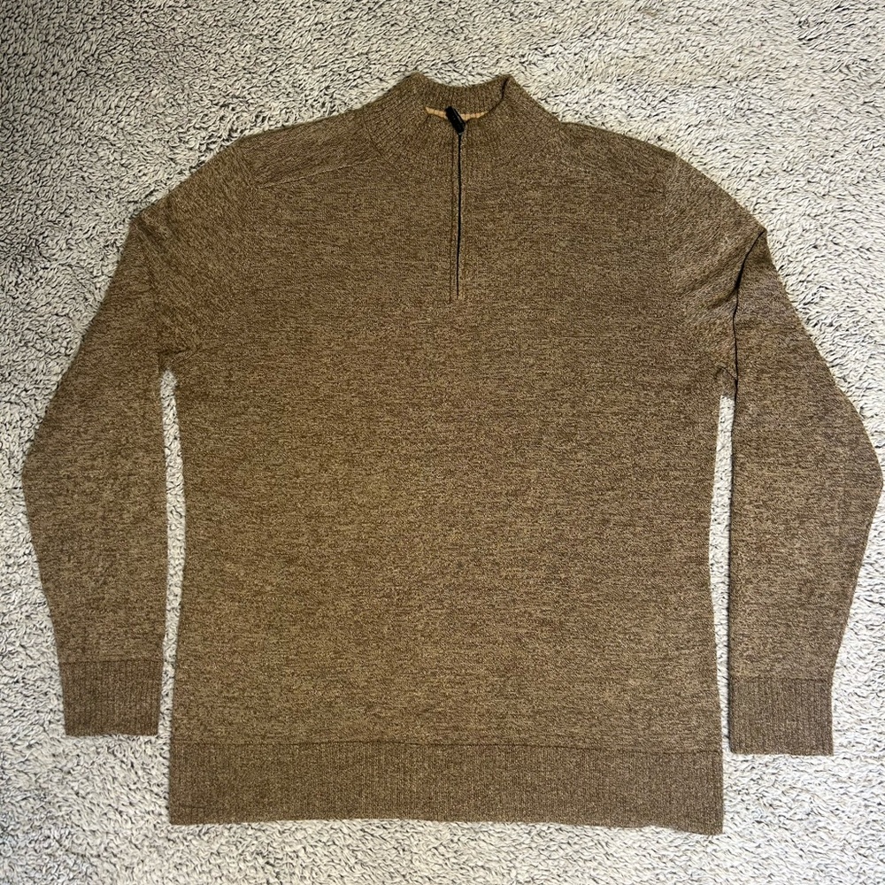 Smartwool Men's Brown Heather 1/4-Zip Merino Wool Blend Sweater